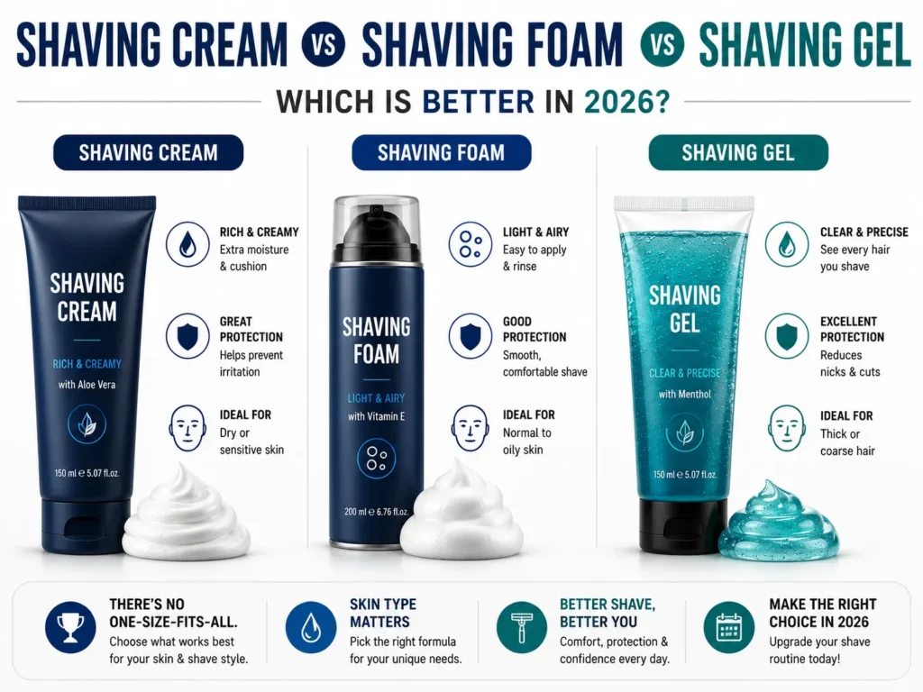 Shaving Cream vs Shaving Foam vs Shaving Gel