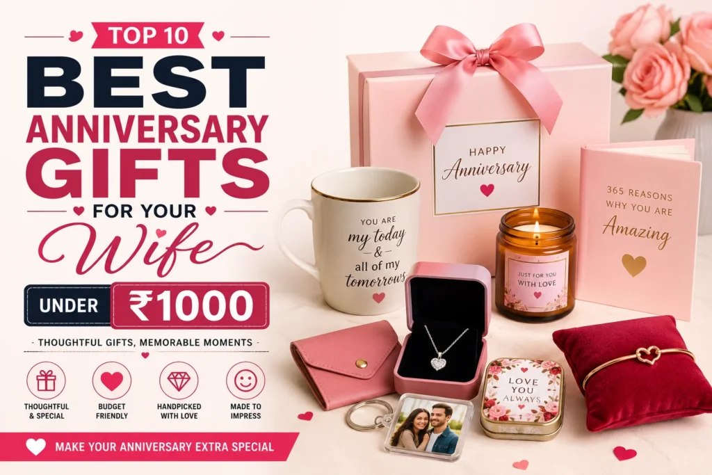 Top 10 Best Anniversary Gifts for Your Wife Under ₹1000 (2026) Top 10 Best Anniversary Gifts for Your Wife Under ₹1000 (2026)